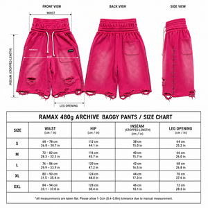 RAMAX Premium Archive Baggy <b>Shorts</b> 480g Heavyweight Ripped Drawstring <b>Men</b> Street Style <b>Bermuda</b> <b>Shorts</b> - Product Image 4