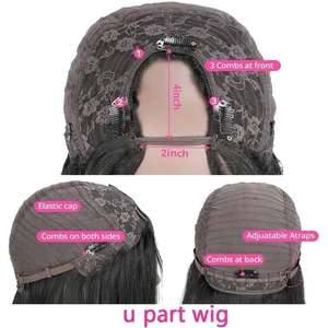 วิกผมบ๊อบสั้นตรงแบบ U Part <span class=keywords><strong>ผม</strong></span>แท้ 100% บราซิลเลียน เรมี่ สำหรับผู้หญิง ขายดี - Product Image 4