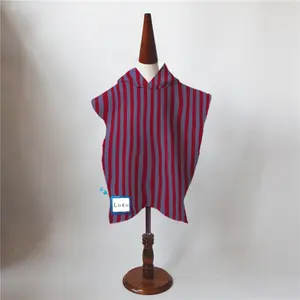 Macaron Color <strong>Waffle</strong> Cotton Wearable Baby Dry Fast Short Sleeve Towel Beach Hooded Change <strong>Robe</strong> Outdoor Kids Summer Towel Poncho - Product Image 6