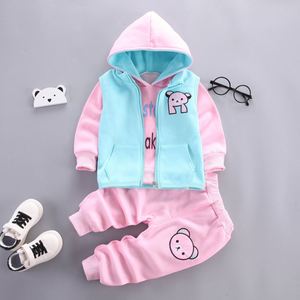 <strong>Baby</strong> Plush Sweater 3-Piece Set 0-5 Year <strong>Old</strong> New Children'<strong>s</strong> Autumn Winter Boys and Girls Outdoor Clothing - Product Image 1
