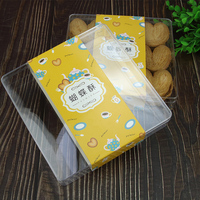 Boîte alimentaire jetable transparente en plastique PS pour biscuits et gâteaux avec poignée estampée