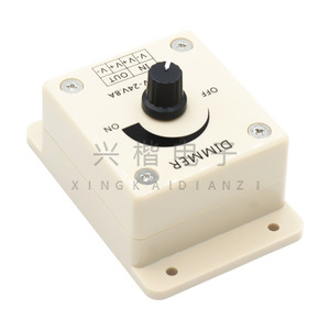 Controlador de Tira LED de un Solo Color, Interruptor Rotatorio Manual con Dimmer PWM, 1 Canal, 8A, 12-24V, Bajo Voltaje - Product Image 1