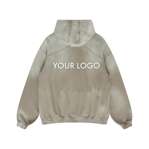Sweat-shirts surdimensionnés de haute qualité avec logo personnalisé, vintage, 100% coton, lavage à l'acide, grandes tailles, sweats à capuche pour hommes, vente en gros - Product Image 4