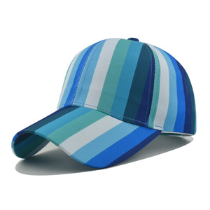 หมวกเบสบอลลายทางแฟชั่นคุณภาพสูงสำหรับผู้หญิง พิมพ์ลายรุ้ง สำหรับกิจกรรมกลางแจ้งในฤดูใบไม้ผลิและฤดูใบไม้ร่วง ขายส่ง - Product Image 3