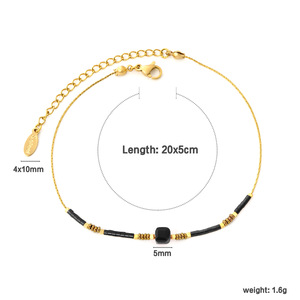 Fashion Geometric Stainless Steel <b>Anklet</b> 18k <b>Gold</b> Plated For Women Summer Jewelry - Product Image 5