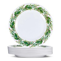 Assiette ronde en mélamine plastique en gros, assiette de restaurant en mélamine, passe au lave-vaisselle, incassable, assiette à dîner blanche pour hôtel
