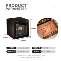 Humidor à cigares de luxe en bois avec porte en verre, hygromètre numérique et tiroirs de rangement, boîte à cigares de bureau avec logo personnalisé