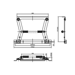 Translational Hinge Folding Sofa <b>Bed</b> <b>Frame</b> Lifting Hardware Metal Carbon Steel 265mm x 212.5mm Living Room Use - Product Image 1