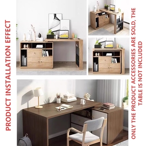 Çok fonksiyonlu küçük ev ofis 180 derece L şekli bilgisayar masası donanım aksesuarları Modern dönen katlanır masa - Product Image 6