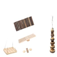 Ensemble de jouets à mâcher en bois pour petits animaux - Hamster, lapin, oiseau et cochon d'Inde - Soulage l'ennui et stimule le divertissement