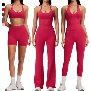 <strong>Women</strong> <strong>s</strong> <strong>Leggings</strong> Seamless Gym Wear Flare Pants pink tank Top Running Shorts Split Bra for <strong>Women</strong> Open <strong>Women's</strong> Vest - Product Image 1