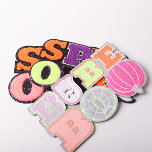 Gros grand Girly Halloween lettre patchs Big Boo Babe coloré fer sur Chenille citrouille fantôme effrayant Patch pour <span class=keywords><strong>les</strong></span> femmes - Product Image 6