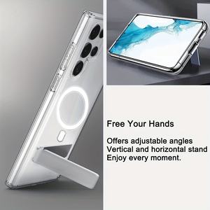 Funda de teléfono magnética para <span class=keywords><strong>Samsung</strong></span> <span class=keywords><strong>Galaxy</strong></span> S24 S23 S22 S21Ultra Fundas móviles con soporte Nuevos productos 2024 Contraportada con soporte - Product Image 2