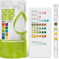Bandelettes de test d'ammoniac 7-en-1, 25 bandelettes, test rapide et précis de l'eau douce et salée en 3 étapes, pH, ammoniac, alcalinité, dureté