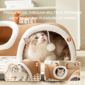 Bunnyhi MSD001 nouvelle vente chaude de haute qualité chat Tunnel <span class=keywords><strong>Anti</strong></span>-<span class=keywords><strong>Stress</strong></span> pliable Tunnel fourrure <span class=keywords><strong>tapis</strong></span> de lit pour animaux de compagnie Premium jouets pour animaux de compagnie - Product Image 4