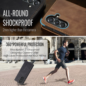 Funda Cartera Caseme para Samsung <span class=keywords><strong>Galaxy</strong></span> A57 A56 A37 A27 A17 A07 A36 A26 A06 A55 A54 A53 A52, Funda Tipo Libro de Cuero PU con Soporte - Product Image 4
