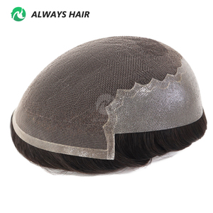 Tupé Económico para <span class=keywords><strong>Hombre</strong></span>, <span class=keywords><strong>Cabello</strong></span> Humano de 5 Pulgadas, Q6, Peluca de <span class=keywords><strong>Cabello</strong></span> Masculino con Encaje y PU, Prótesis Capilar India - Product Image 2