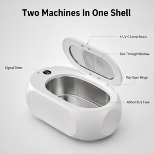 Nettoyeur à ultrasons 600 ml avec minuterie numérique, machine de nettoyage domestique pour lunettes, bijoux, montres, appareils dentaires - Product Image 6