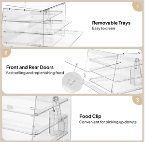 Bánh Rán <span class=keywords><strong>Cookie</strong></span> trong suốt cupcake 3 Khay bánh ngọt Countertop <span class=keywords><strong>Acrylic</strong></span> bánh hiển thị trường hợp - Product Image 3