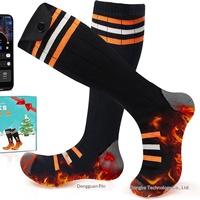 Chaussettes chauffantes d'hiver pour hommes et femmes, chauffage intégral du pied contrôlé par application, 5000mAh*2, rechargeables, lavables, en spandex, chaussettes électriques