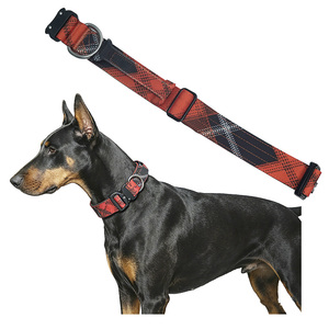 Premium Nylon Tactical <b>Dog</b> <b>Collar</b>, Heat Transfer Checkered <b>Dog</b> <b>Collar</b> with Stainless Steel D Ring & Metal Hardware for Medium La - Product Image 2