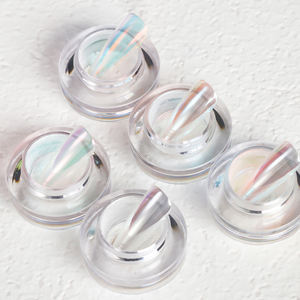 ZRKGEL 7 couleurs poudre de miroir au clair de lune holographique Buling Nail Art poudre Aurora cristal paillettes scintillantes Design pour <span class=keywords><strong>manucure</strong></span> - Product Image 1