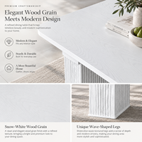 [Stock US] Livraison Gratuite Table à Manger Extensible Moderne Grain de Bois Blanc Plateau Amovible Expédition Domestique US MOQ 1