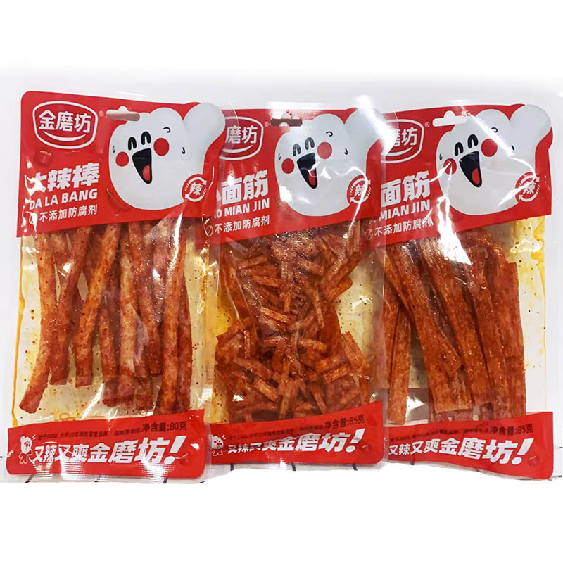 King mofang 85g chinese spicy strips latiao bean skin spicy strips latiao snack