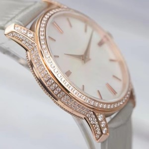 2026 Hot Selling Full Diamond Bezel <b>Automatic</b> Watch Rose Gold Case White Dial Luxury Women Mechanical <b>Wristwatch</b> - Product Image 5