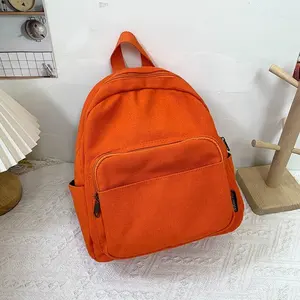 Multi-Color Available Daily Use Minimalist Leisure Versatile Quality Canvas Campus Sports Travel Storage Mini Women Backpack