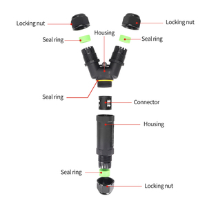 ปลั๊กชนิด Y กันน้ำ IP68เชื่อมต่อสายไฟฟ้า5Pin 3pin 4Pin <span class=keywords><strong>3</strong></span>ทางสำหรับการเดินสายบล็อกเทอร์มินัลบล็อกการเชื่อมต่อที่รวดเร็ว - Product Image 2