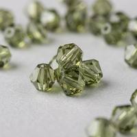 Strass à coudre YAXI Modèle 550, forme diamant, en résine époxy facettée de 4 mm, vert kaki, à dos plat, haute brillance, écologique et durable