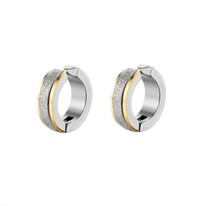 Wholesale Dainty Men Accessories Gold Plated Stainless Steel Scrub Ear Lip on <b>Earrings</b> - Product Image 4