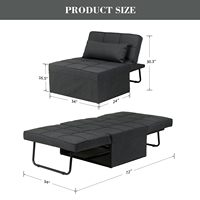 Klappbares Multifunktionales Einzel-Schlafsofa aus Stoff für Kleine Räume Wohnzimmer Schlafzimmer