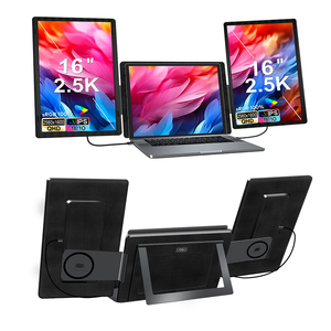 Moniteur triple portable pour ordinateur portable, alimenté par USB-C, HDR, 16 pouces, triple écran pour ordinateur portable - Product Image 1