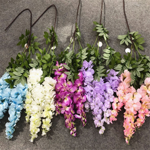 Guirlande <span class=keywords><strong>de</strong></span> fleurs artificielles en <span class=keywords><strong>fil</strong></span> <span class=keywords><strong>de</strong></span> <span class=keywords><strong>fer</strong></span> <span class=keywords><strong>de</strong></span> haute qualité M0311, glycine suspendue, 6 branches, fleurs <span class=keywords><strong>de</strong></span> glycine artificielles en soie - Product Image 4