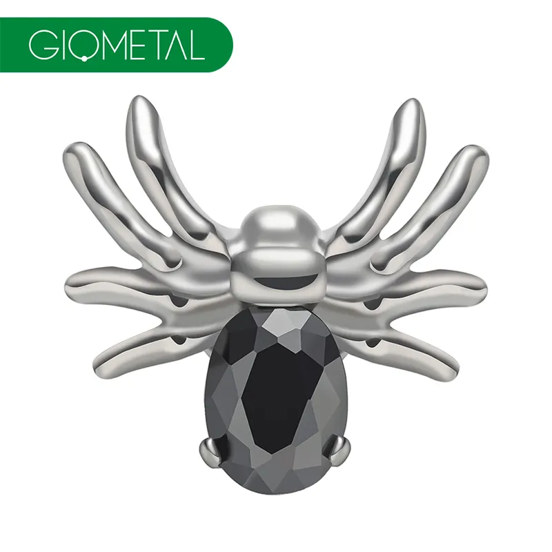 Giometal G23 Implante de titanio Piercing Black Widow Spider End Tragus Helix Conch Daith Threadless Body Jewelry Tops al por mayor