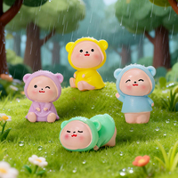 Figurines d'animaux miniatures en résine mignonnes et kawaii, styles variés (lapin, poussin) pour micro-paysages, maisons de poupées et loisirs créatifs DIY - Vente en gros