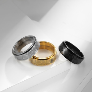 Titanium Steel Rotating <b>Ring</b> Unisex Jewelry Gift For Anxiety Relief - Product Image 2
