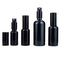 Flacon pulvérisateur en verre noir de 100 ml avec bouchon à vis et diffuseur à bâtonnets pour sérum de soin et huiles essentielles