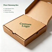 Boîte à pizza en papier kraft sur mesure, acceptation des commandes d'échantillons, boîte en carton ondulé recyclable pour l'emballage de livraison de pizzas