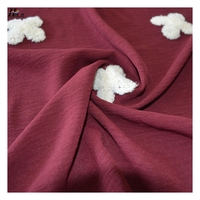 Tissu Cey en gros personnalisé à imprimé floral, doux et fluide, pour ensemble complet de vêtements modestes élégants pour femme musulmane, Abaya avec Hijab
