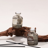 Diffuseur de parfum d'ambiance de luxe pour la maison, flacon en verre gris 50ml 100ml 150ml 200ml, diffuseur d'huile en verre vert, boîte avec bouchon à vis hermétique