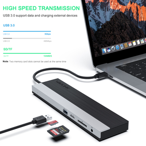 Wavlink 12-en-1 USB C Hub Plug-and-Play Triple Display Adapter avec pour <span class=keywords><strong>HDMI</strong></span> <span class=keywords><strong>VGA</strong></span> Compatible Windows/<span class=keywords><strong>Mac</strong></span> USB 3.0 Interface en Sto - Product Image 4