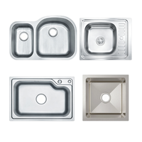 Évier de cuisine commercial en acier inoxydable standard OEM, finition brossée, acier inoxydable 304