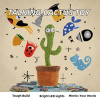 Nouveau jouet cactus parlant électronique rechargeable 2025, très populaire, 120 chansons, peluche en coton et tissu maillé pour anniversaire