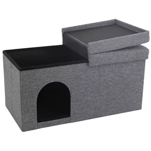 2024, muebles de sala de estar, Banco otomano de almacenamiento plegable, casa de madera rectangular <span class=keywords><strong>para</strong></span> mascotas <span class=keywords><strong>para</strong></span> <span class=keywords><strong>gatos</strong></span>, animales pequeños, esponja duradera - Product Image 4