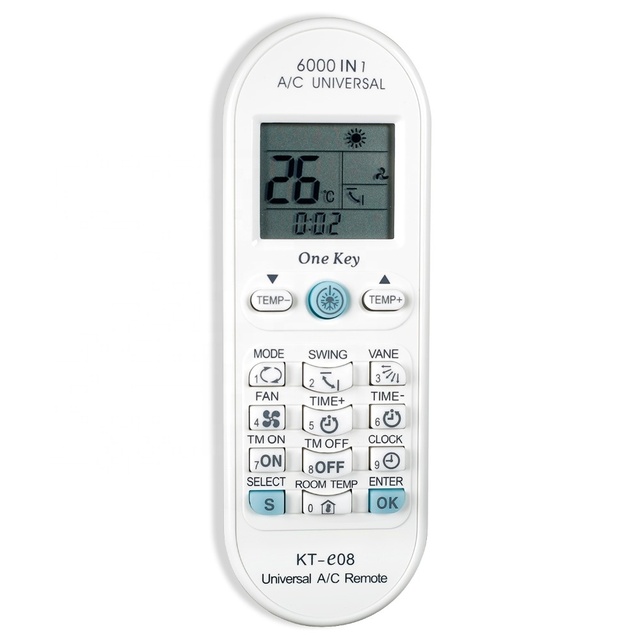 RCU KT-E08 Original Low Power Consumption Universal 6000 in 1 Air Conditioner Remote LCD A/C Remote Control Controller