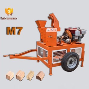 Giá tốt nhất thủy lực Interlock gạch khuôn lồng vào nhau đất sét <span class=keywords><strong>interlocking</strong></span> gạch Máy làm M7 DIESEL làm việc với bánh xe - Product Image 2