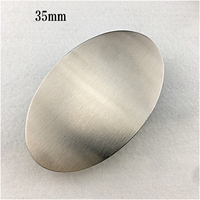 Grosir gesper sabuk persegi panjang unik 3.5cm 4.0cm gesper pelat baja tahan karat Oval halus untuk sabuk kulit